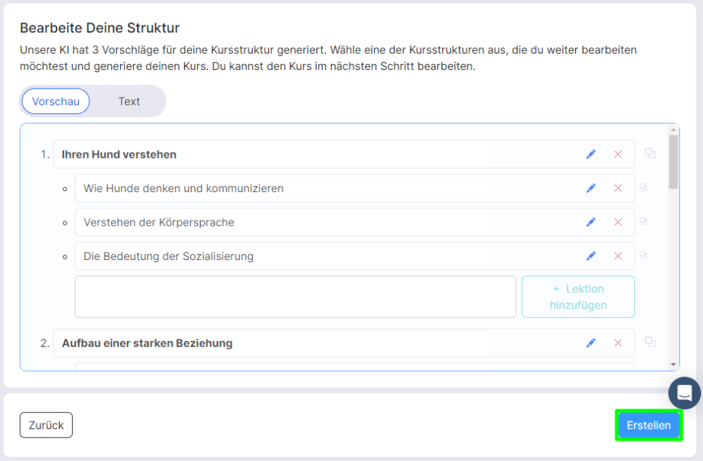 Mentortools KI bearbeiten